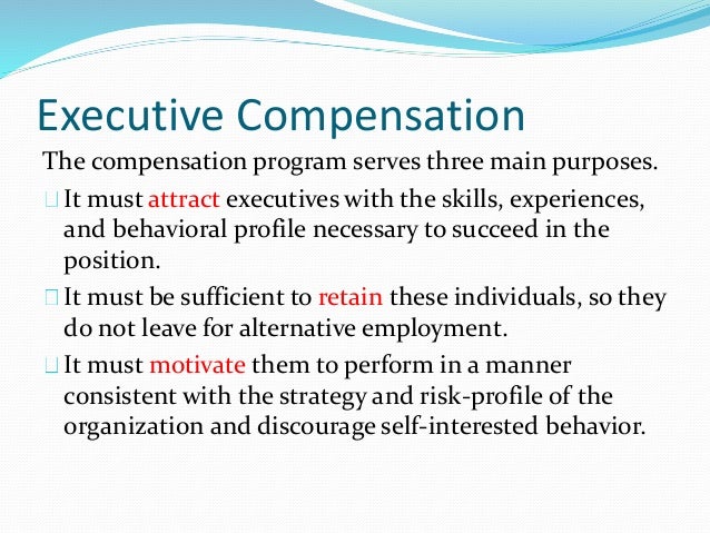 compensation associated with executive stock option plans